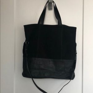 J. Crew black leather/suede bag